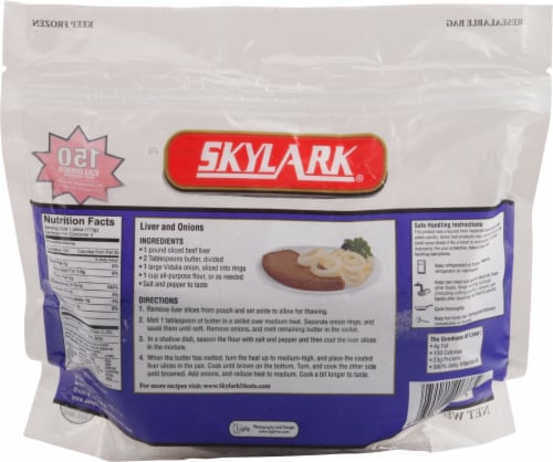 Skylark Calf Liver Slices 4 Count Perspective: back