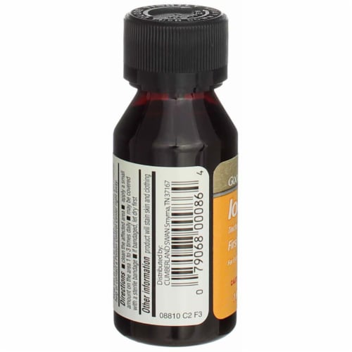 GoodSense Iodine First Aid Antiseptic Liquid, 1 fl oz Perspective: back