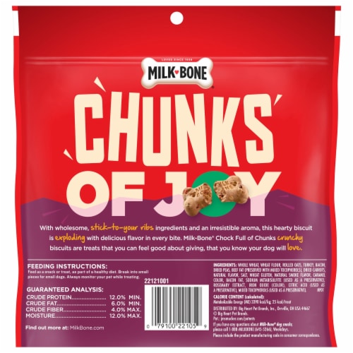 Milk-Bone Chock Full of Chunks Turkey & Bacon Dog Biscuit Treats Perspective: back