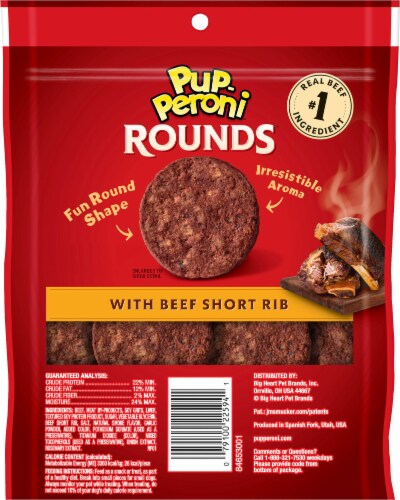 Pup-Peroni® Rounds™ With Beef Short Rib Dog Snacks Perspective: back