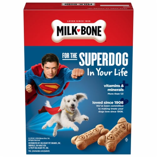 Milk-Bone Original Dog Biscuits, Small Dog Treats, Limited-Edition Superman Movie Box Perspective: back