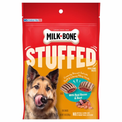 Milk-Bone with Real Bacon & Beef Stuffed Dog Snacks Perspective: back