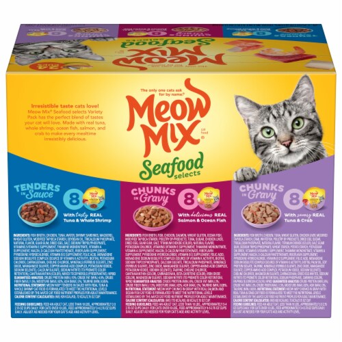 Meow Mix® Seafood Selects Variety Pack Wet Cat Food Perspective: back