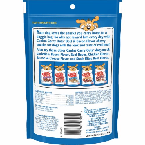 Canine Carry Outs Beef & Bacon Flavor Dog Snacks Perspective: back