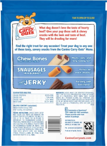 Canine Carry Outs® Beef Flavor Dog Snacks Perspective: back
