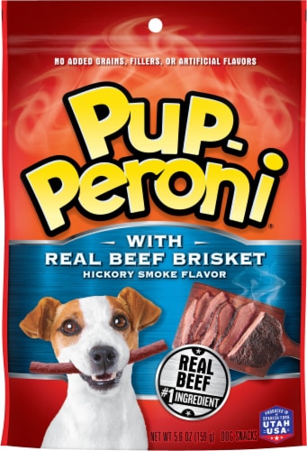 Pup-Peroni with Real Beef Brisket Hickory Smoke Dog Snacks Perspective: back