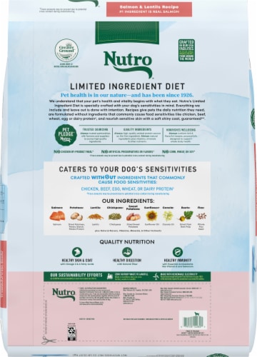 Nutro Limited Ingredient Diet Grain Free Salmon & Lentils Adult Dry Dog Food Perspective: back