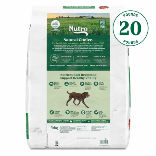 Nutro Natural Choice Large Breed Adult Dry Dog Food Lamb and Brown Rice Recipe Perspective: back