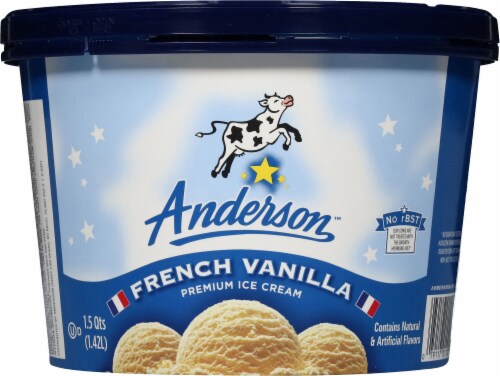 Anderson Dairy French Vanilla Ice Cream Tub Perspective: back