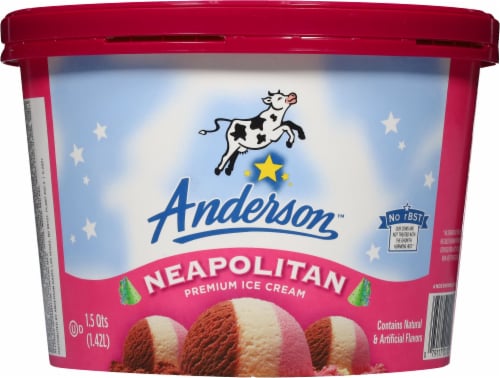 Anderson Dairy Neapolitan Ice Cream Tub Perspective: back