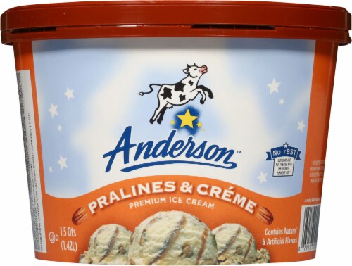 Anderson Dairy Pralines & Cream Ice Cream Tub Perspective: back