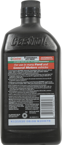 Castrol Transmax Dex/Merc Automatic Transmission Fluid Perspective: back
