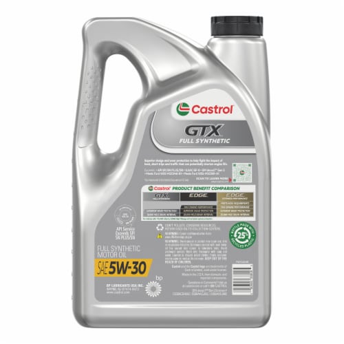 Castrol® GTX® Full Synthetic SAE 5W-30 Motor Oil Perspective: back
