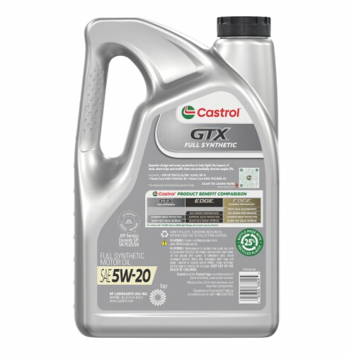 Castrol® GTX® Full Synthetic SAE 5W-20 Motor Oil Perspective: back