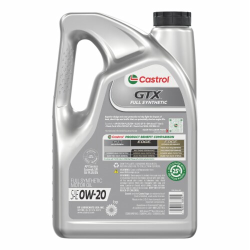 Castrol® GTX® Full Synthetic SAE 0W-20 Motor Oil Perspective: back