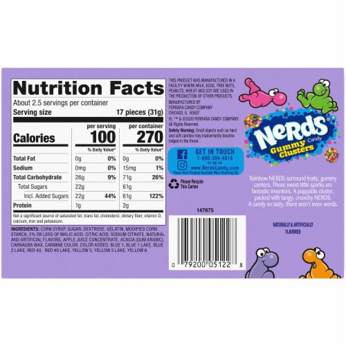 Nerds® Gummy Clusters Easter Candy Perspective: back