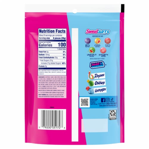 Sweetarts Chewy Fusions Candies Perspective: back
