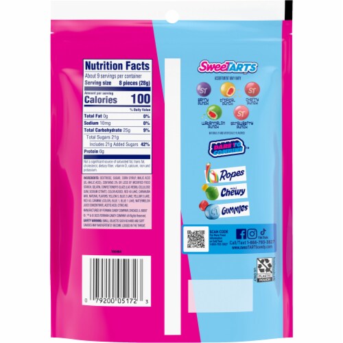 Sweetarts Chewy Fusions Candies Perspective: back