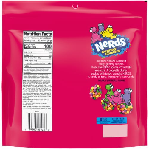 Nerds® Gummy Clusters Stand Up Bag Perspective: back