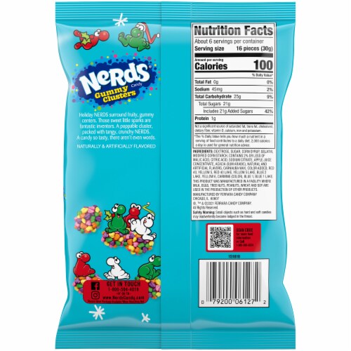 Nerds® Holiday Frosty Gummy Cluster Candy Perspective: back
