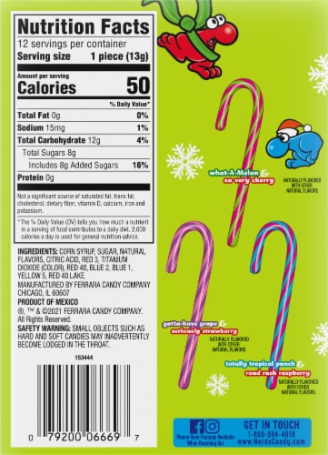 Nerds Candy Canes, Tangy - 12 canes, 5.3 oz