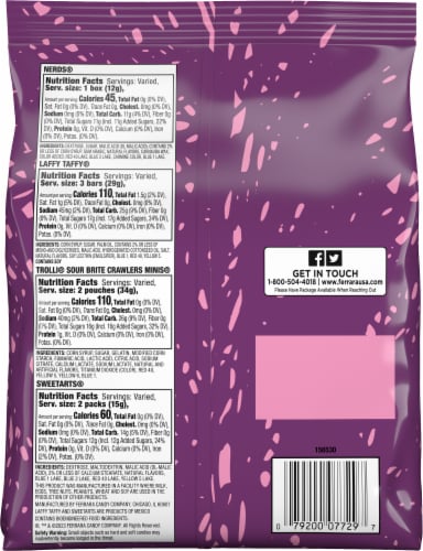 Sweetarts Franken Favorite Mix Halloween Candy Bag Perspective: back