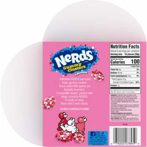 Nerds® Gummy Clusters  Valentine's Heart Shaped Candy Box Perspective: back