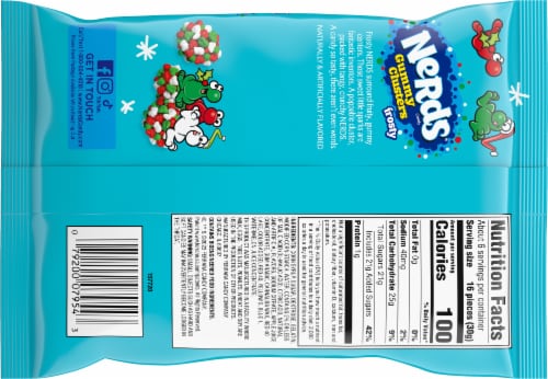 Nerds® Frosty Gummy Clusters Holiday Candy Bag Perspective: back