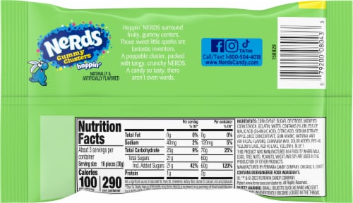 Nerds® Hoppin' Gummy Clusters Perspective: back