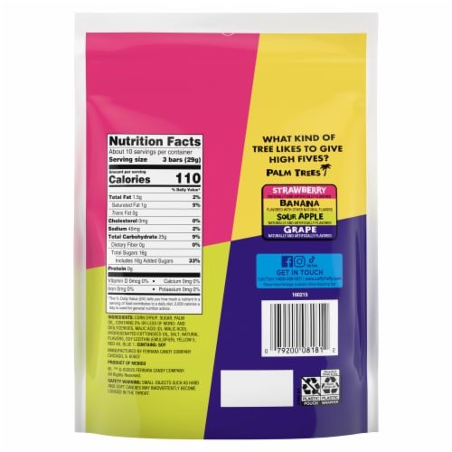Laffy Taffy Mini Bars Assortment Candy Individually Wrapped Perspective: back