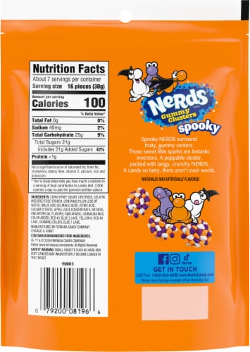 Nerds® Halloween Spooky Gummy Clusters Candy Bag Perspective: back