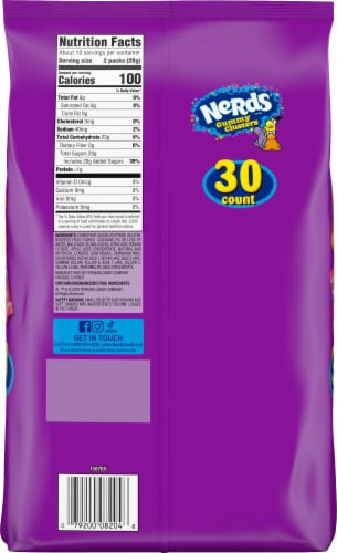Nerds® Assorted Gummy Clusters Halloween Candy Bag Perspective: back