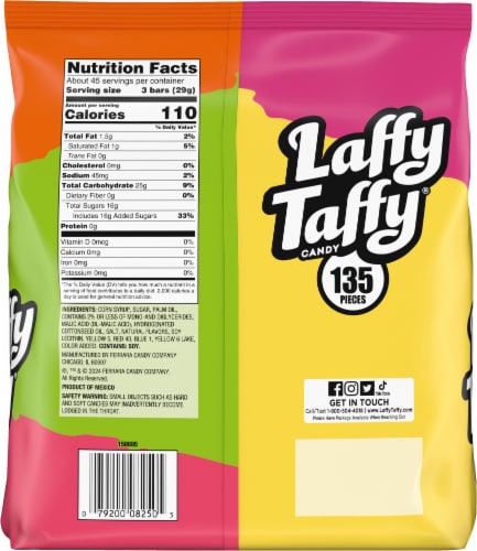 Laffy Taffy® Assorted Chewy Halloween Candy Bag Perspective: back