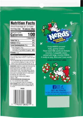 Nerds® Holiday Frosty Gummy Clusters Candy Bag Perspective: back
