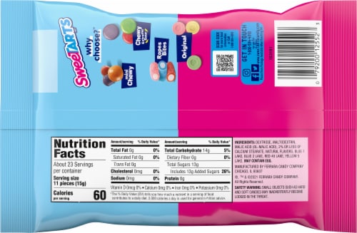 SweeTARTS Chicks Ducks & Bunnies Easter Candy Perspective: back