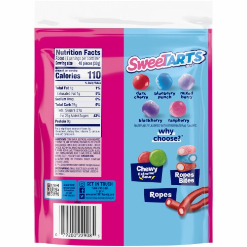 SweeTARTS® Berries & Cherries Mini Chewy Candy Perspective: back