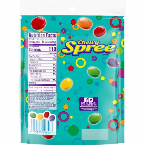 Wonka Chewy Spree Candy Recloseable Bag Perspective: back