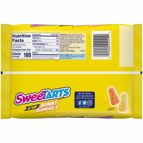 SweeTARTS® Sour Bunny Gummies Candy Perspective: back