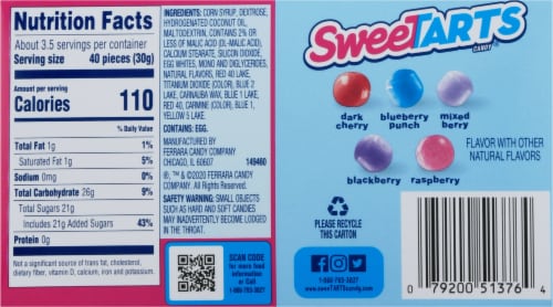 SweeTARTS® Mini Chewy Berries & Cherries Candy Perspective: back