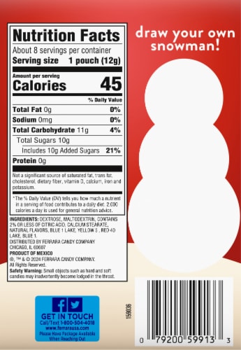 Fun Dip® Cherry Yum Diddly Dip & Razz Apple Magic  Holiday Fun Candy Book Perspective: back