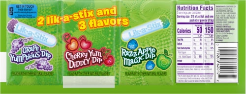 Fun Dip Lik-m-aid® Three Flavor Dip Candy Perspective: back