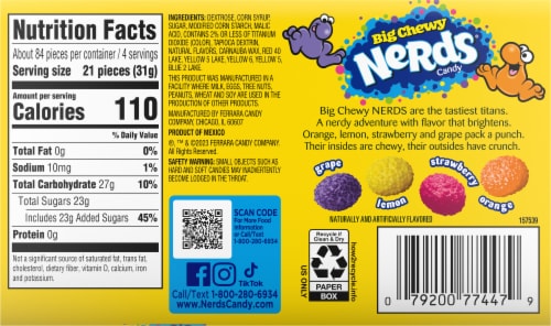 Nerds® Big Chewy Candy Perspective: back