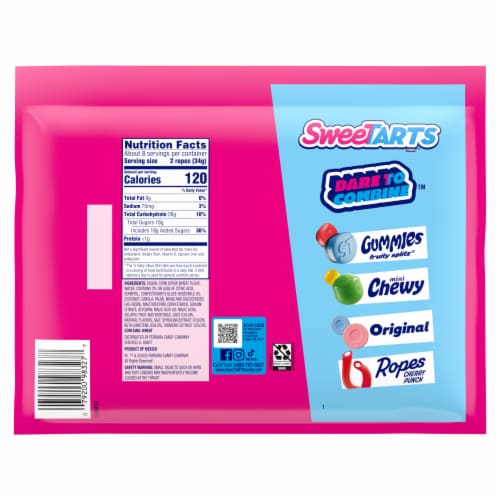 SweetTARTS® Twisted Rainbow Punch Soft & Chewy Ropes Candy Perspective: back