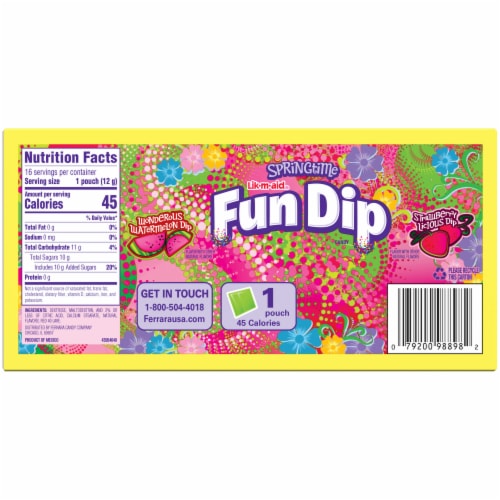 Fun Dip Springtime Wonderous Watermelon & Strawberry Licious Candy Packets Perspective: back