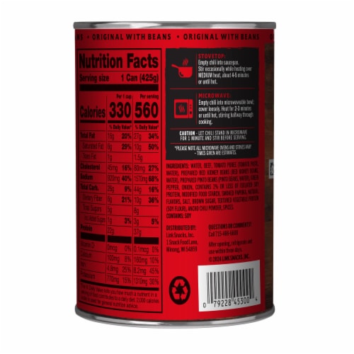 Jack Link's™ Original Canned Chili with Beans Perspective: back