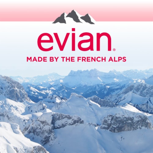 Evian Natural Spring Water Bottle Perspective: back