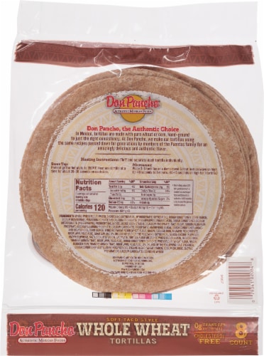 Don Pancho® Soft Taco Style Whole Wheat Tortillas Perspective: back