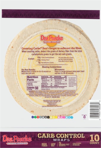 Don Pancho Low Carb Wraps Perspective: back