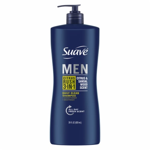 Suave Men Citrus Rush Three in One Shampoo Conditioner Body Wash Perspective: back