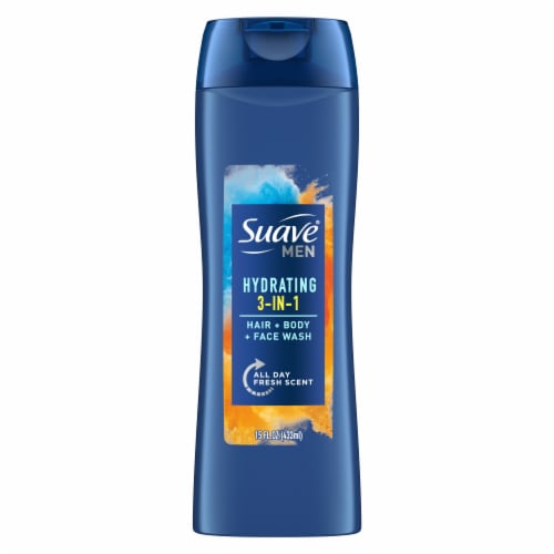 Suave Men Hair Face and Body Wash 3 in 1 Mens Body Wash Perspective: back